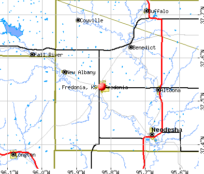 Fredonia, KS map