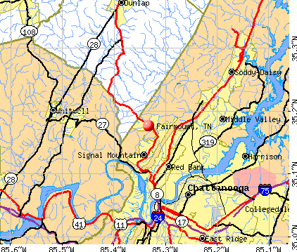 Fairmount, TN map