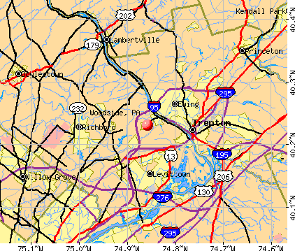 Woodside, PA map