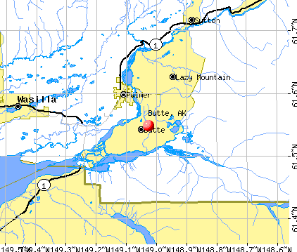 Butte, AK map