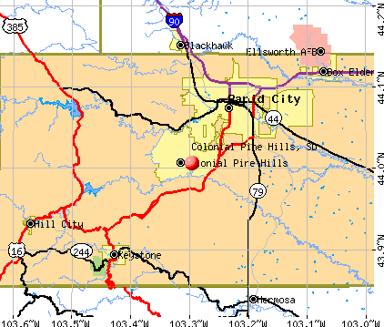 Colonial Pine Hills, SD map
