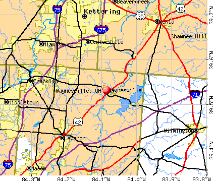 Waynesville, OH map