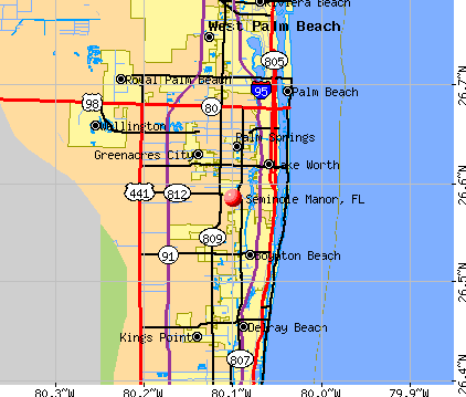Seminole Manor, FL map