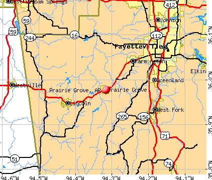 Prairie Grove, AR map