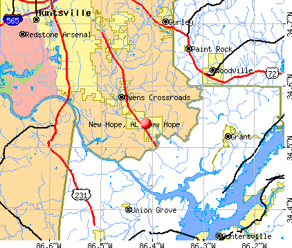 New Hope, AL map