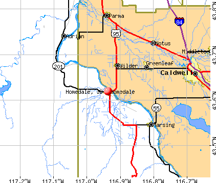 Homedale, ID map