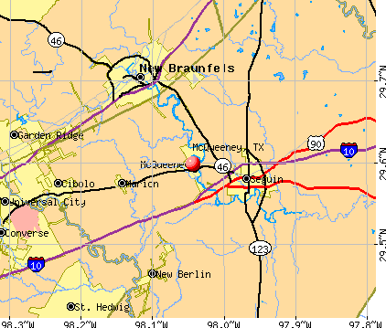 McQueeney, TX map