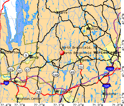 North Brookfield, MA map