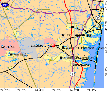 Lakehurst, NJ map