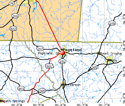 Pageland, SC map