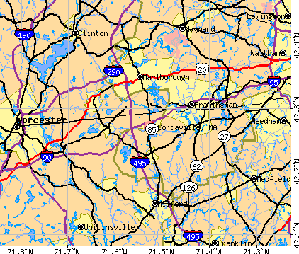 Cordaville, MA map