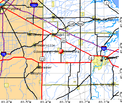 Gibsonburg, OH map