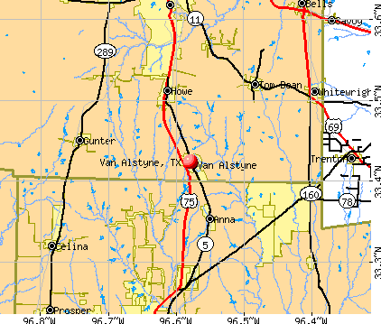 Van Alstyne, TX map
