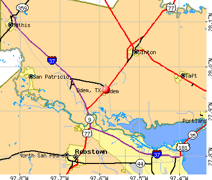 Odem, TX map