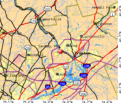Yardley, PA map