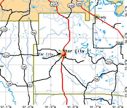 Star City, AR map