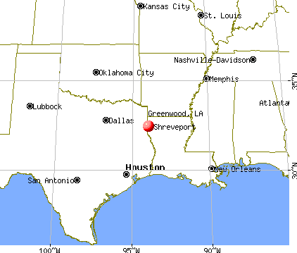 Greenwood, Louisiana map