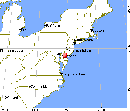 Rising Sun-Lebanon, Delaware map