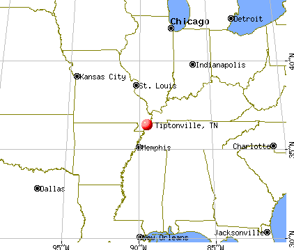 Tiptonville, Tennessee map