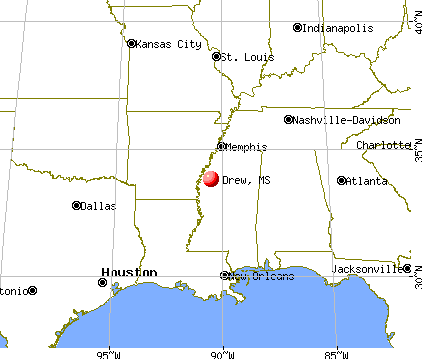 Drew, Mississippi map
