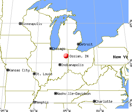 Ossian, Indiana map