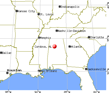 Cordova, Alabama map