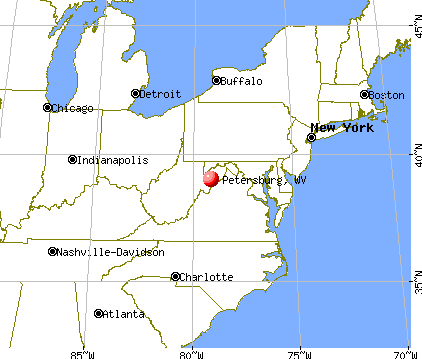 Petersburg, West Virginia map