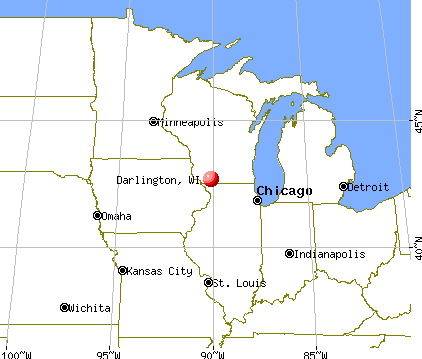 Darlington, Wisconsin map