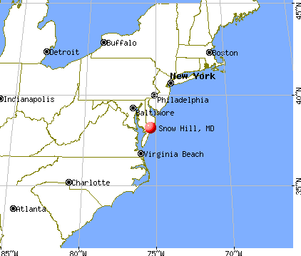 Snow Hill, Maryland map