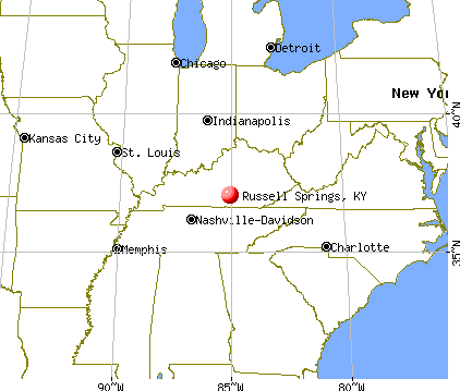 Russell Springs, Kentucky map