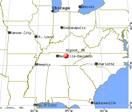 Algood, Tennessee map