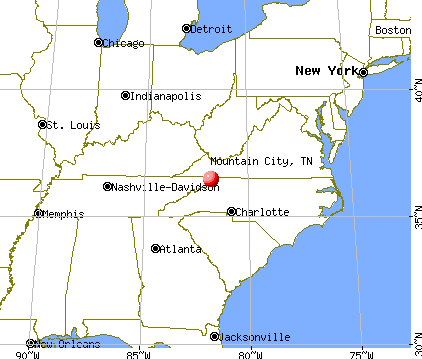 Mountain City, Tennessee map