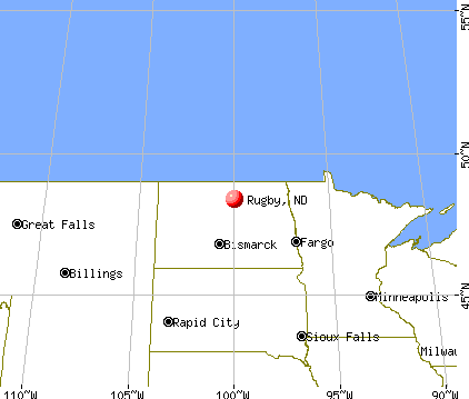 Rugby, North Dakota map