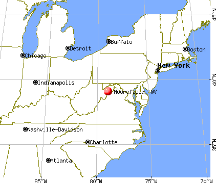 Moorefield, West Virginia map