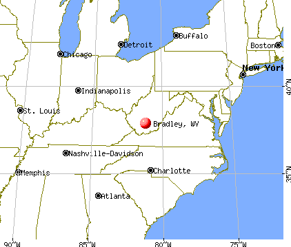 Bradley, West Virginia map