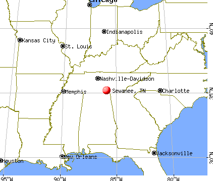 Sewanee, Tennessee map
