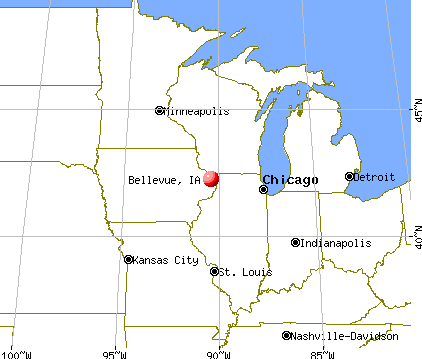 Bellevue, Iowa map