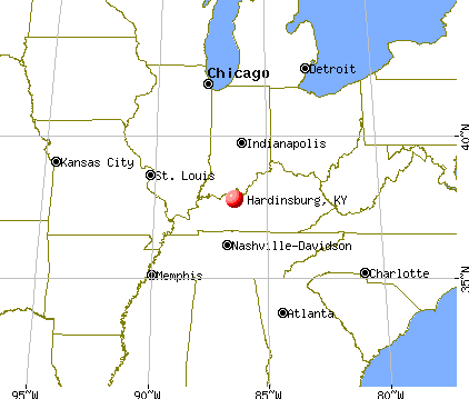 Hardinsburg, Kentucky map