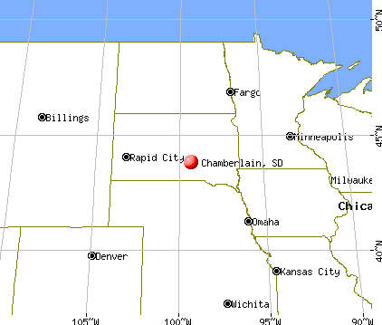 Chamberlain, South Dakota map