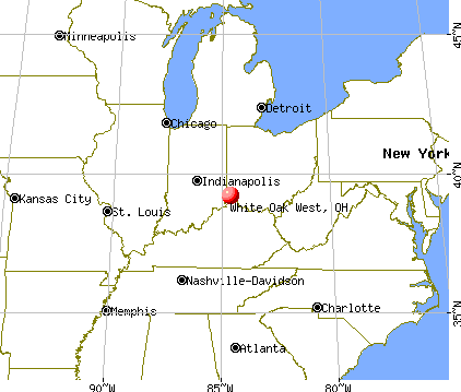 White Oak West, Ohio map