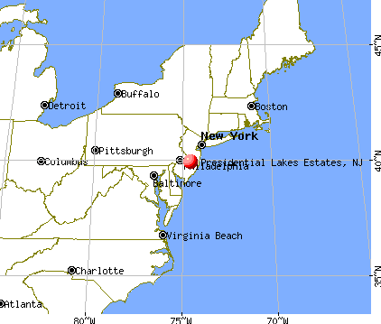 Presidential Lakes Estates, New Jersey map