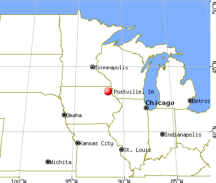 Postville, Iowa map