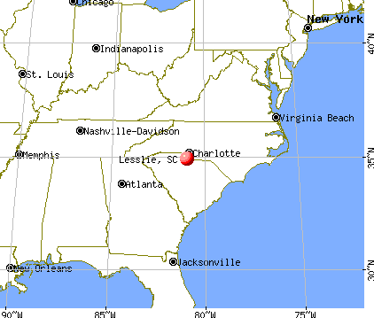 Lesslie, South Carolina map