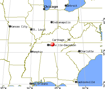 Carthage, Tennessee map