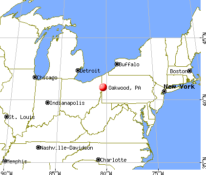Oakwood, Pennsylvania map