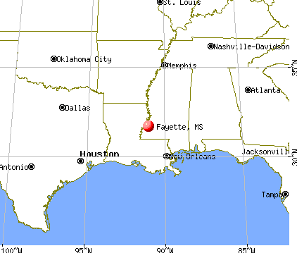 Fayette, Mississippi map