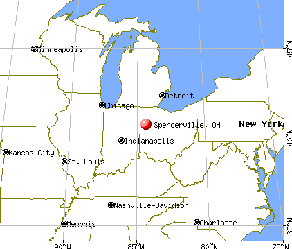 Spencerville, Ohio map