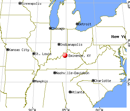 Eminence, Kentucky map