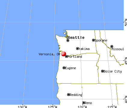 Vernonia, Oregon map