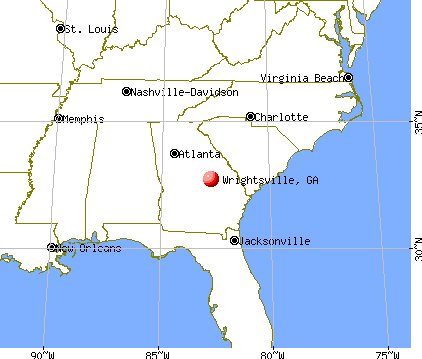 Wrightsville, Georgia map